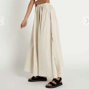 Dissh Dylan Natural linen midi skirt size 4